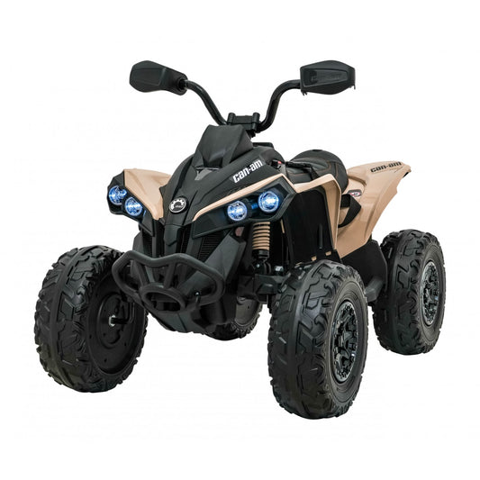 Mota Elétrica para Criança QUAD MAVERICK 24v Caqui c/ RODAS DE BORRACHA & ASSENTO EM PELE