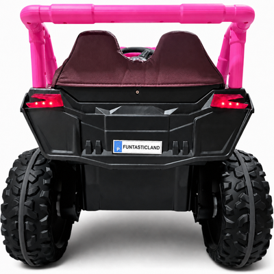 Carro Elétrico para Criança BUGGY XSPEED 12v Rosa c/ RODAS DE BORRACHA & ASSENTO EM PELE