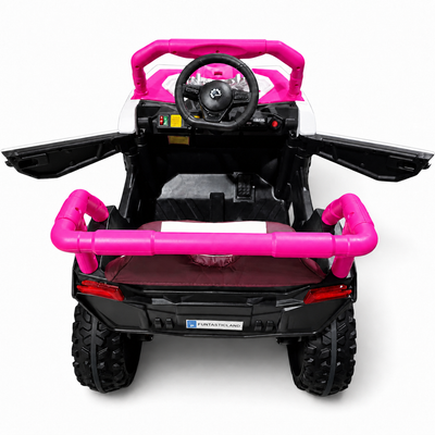 Carro Elétrico para Criança BUGGY XSPEED 12v Rosa c/ RODAS DE BORRACHA & ASSENTO EM PELE