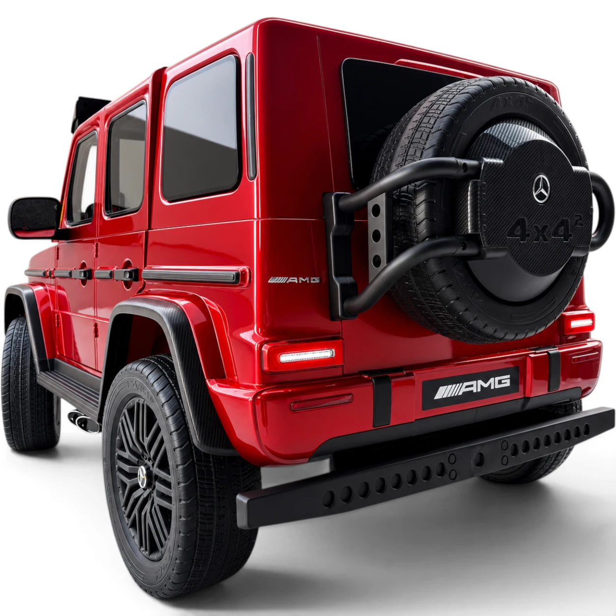 Carro Elétrico para Criança MERCEDES G63 AMG XXL Vermelho Metalizado 24v MP4 4x4 c/ RODAS DE BORRACHA & ASSENTO EM PELE