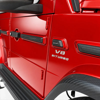 Carro Elétrico para Criança MERCEDES G63 AMG XXL Vermelho Metalizado 24v MP4 4x4 c/ RODAS DE BORRACHA & ASSENTO EM PELE