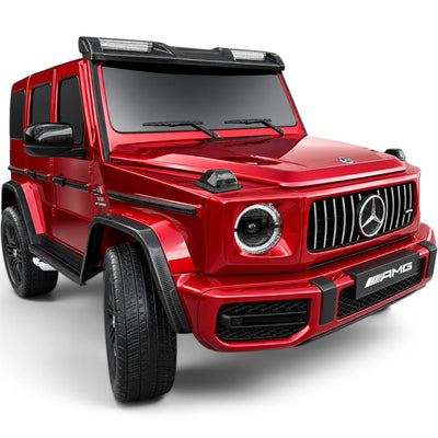 Carro Elétrico para Criança MERCEDES G63 AMG XXL Vermelho Metalizado 24v MP4 4x4 c/ RODAS DE BORRACHA & ASSENTO EM PELE