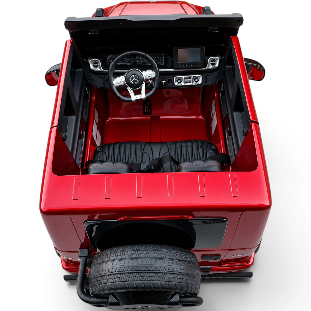 Carro Elétrico para Criança MERCEDES G63 AMG XXL Vermelho Metalizado 24v MP4 4x4 c/ RODAS DE BORRACHA & ASSENTO EM PELE