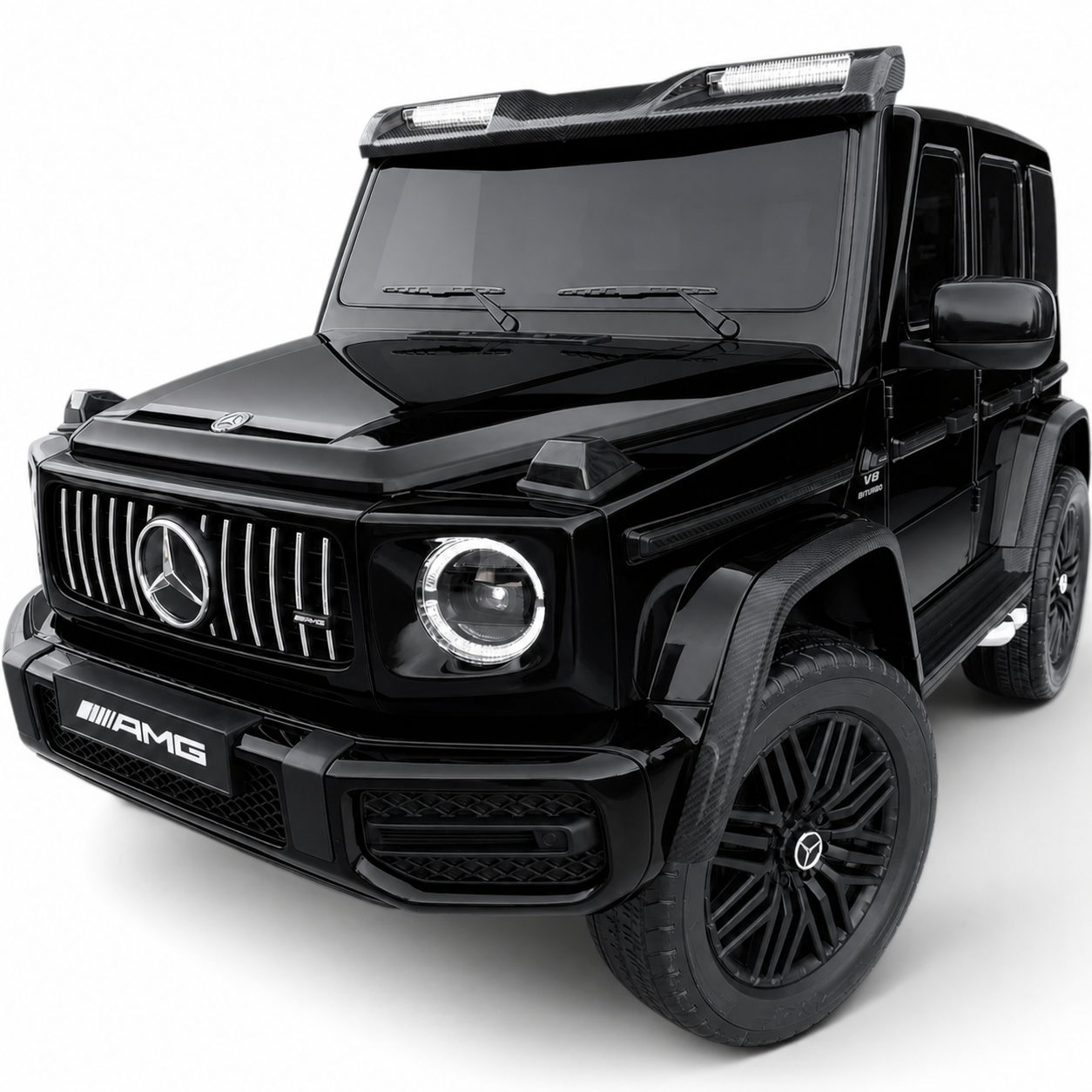 Carro Elétrico para Criança MERCEDES G63 AMG XXL Preto Metalizado 24v MP4 4x4 c/ RODAS DE BORRACHA & ASSENTO EM PELE