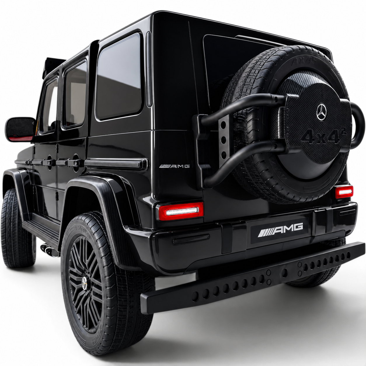 Carro Elétrico para Criança MERCEDES G63 AMG XXL Preto Metalizado 24v MP4 4x4 c/ RODAS DE BORRACHA & ASSENTO EM PELE
