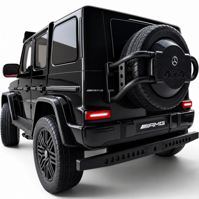 Carro Elétrico para Criança MERCEDES G63 AMG XXL Preto Metalizado 24v MP4 4x4 c/ RODAS DE BORRACHA & ASSENTO EM PELE