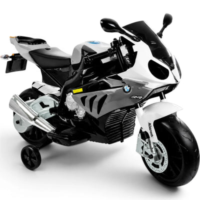Mota Elétrica para Criança BMW S1000RR 12v Cinza c/ RODAS DE BORRACHA & ASSENTO EM PELE