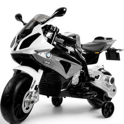 Mota Elétrica para Criança BMW S1000RR 12v Cinza c/ RODAS DE BORRACHA & ASSENTO EM PELE