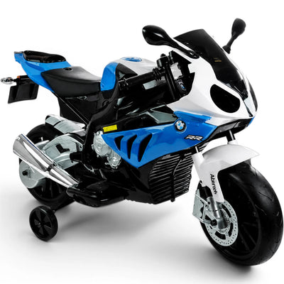 Mota Elétrica para Criança BMW S1000RR 12v Azul c/ RODAS DE BORRACHA & ASSENTO EM PELE