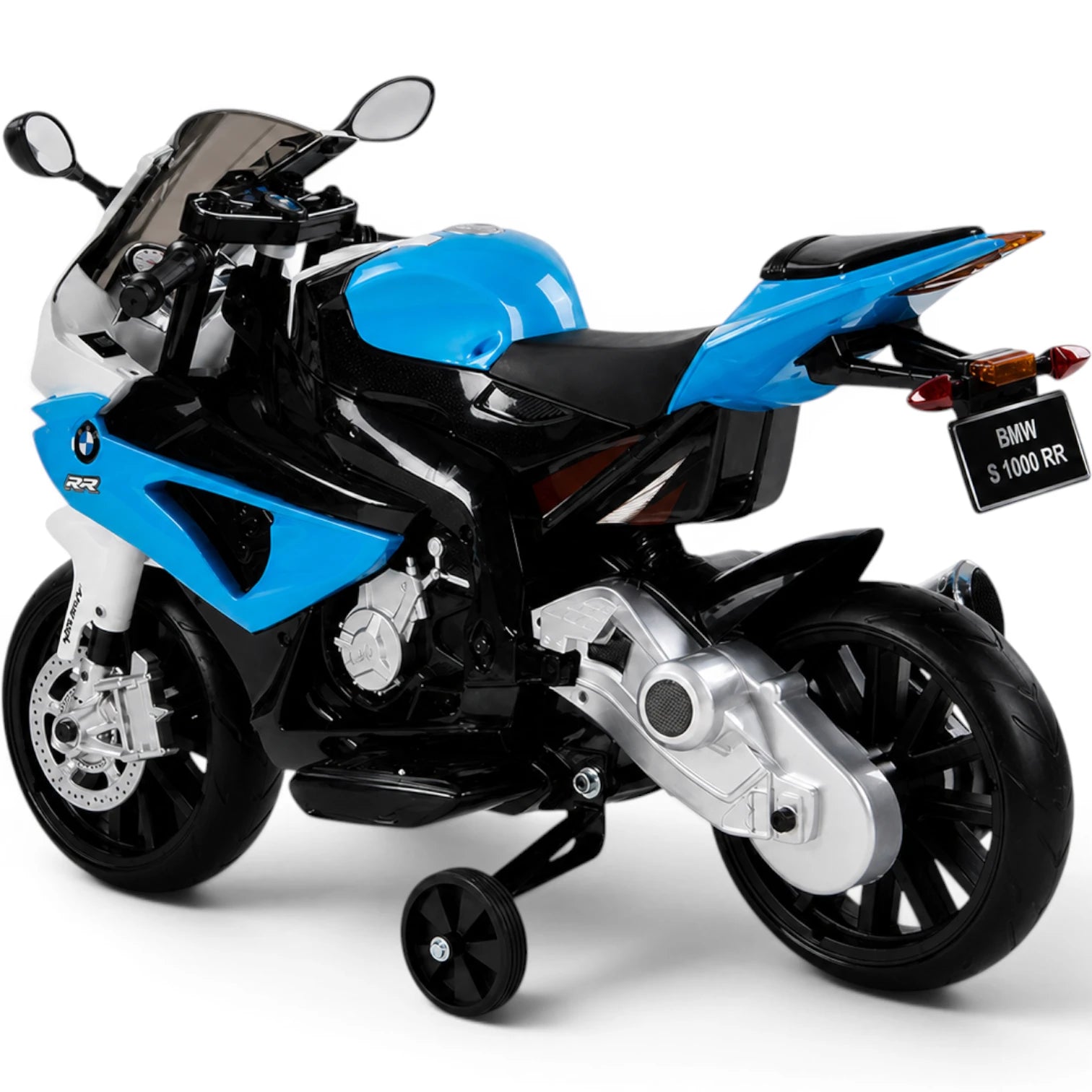 Mota Elétrica para Criança BMW S1000RR 12v Azul c/ RODAS DE BORRACHA & ASSENTO EM PELE