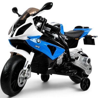 Mota Elétrica para Criança BMW S1000RR 12v Azul c/ RODAS DE BORRACHA & ASSENTO EM PELE