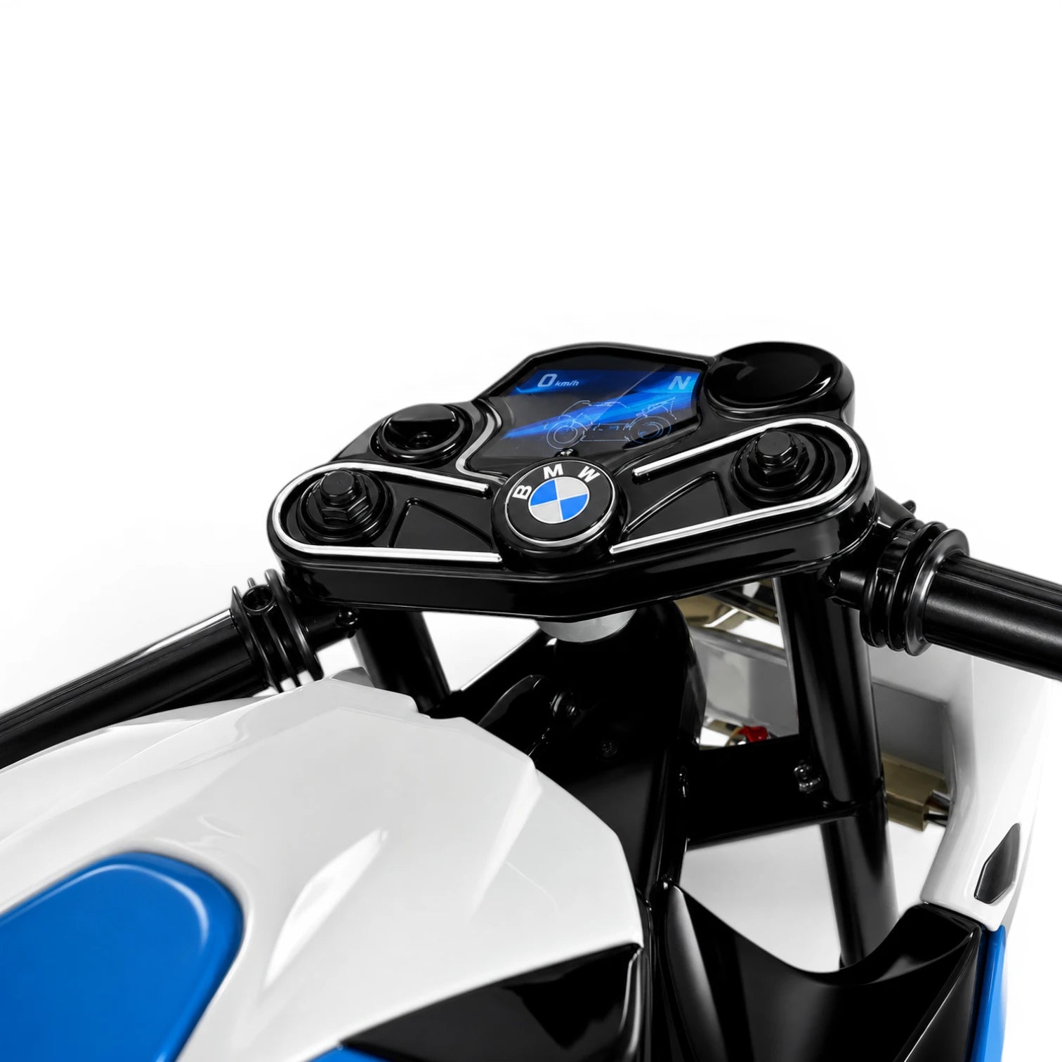 Mota Elétrica para Criança BMW S1000RR 12v Azul c/ RODAS DE BORRACHA & ASSENTO EM PELE
