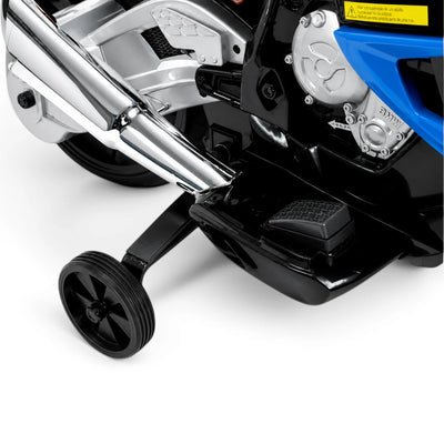 Mota Elétrica para Criança BMW S1000RR 12v Azul c/ RODAS DE BORRACHA & ASSENTO EM PELE