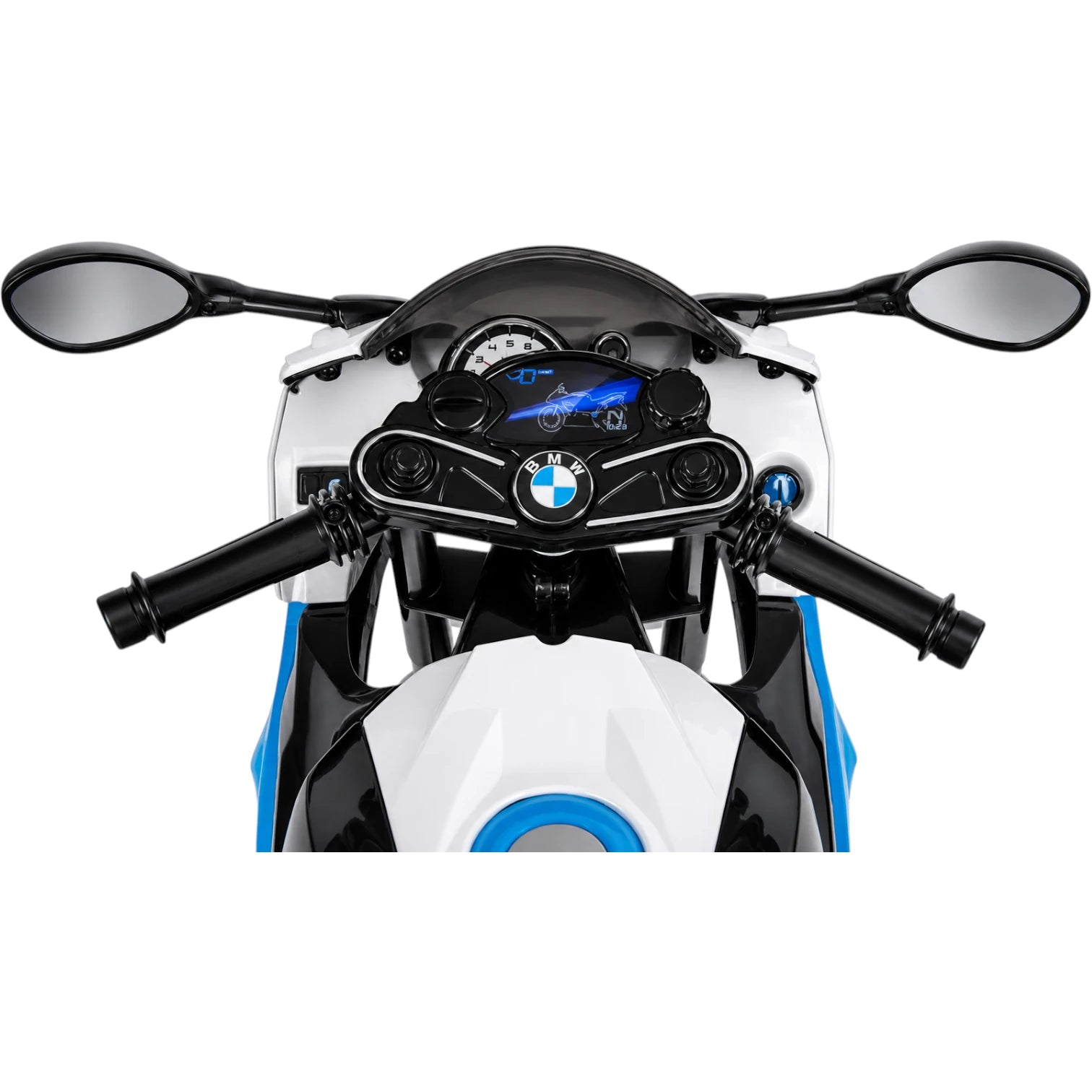 Mota Elétrica para Criança BMW S1000RR 12v Azul c/ RODAS DE BORRACHA & ASSENTO EM PELE