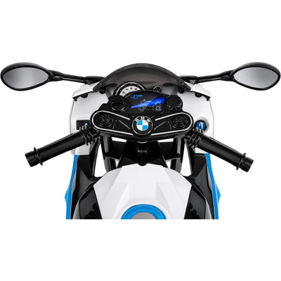 Mota Elétrica para Criança BMW S1000RR 12v Azul c/ RODAS DE BORRACHA & ASSENTO EM PELE