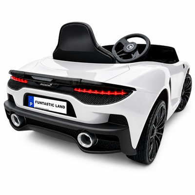 Carro Elétrico para Criança MCLAREN GT 12v Branco c/ RODAS DE BORRACHA & ASSENTO EM PELE