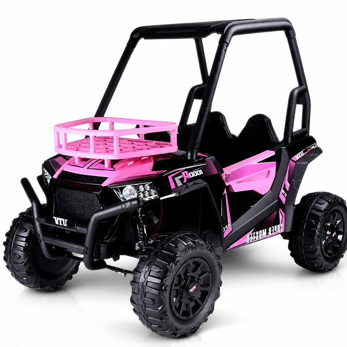 Carro Elétrico para Criança BUGGY SUPER MONSTER 24v Rosa c/ RODAS DE BORRACHA & ASSENTO EM PELE ECOLÓGICA