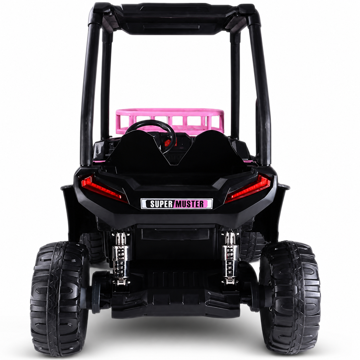 Carro Elétrico para Criança BUGGY SUPER MONSTER 24v Rosa c/ RODAS DE BORRACHA & ASSENTO EM PELE