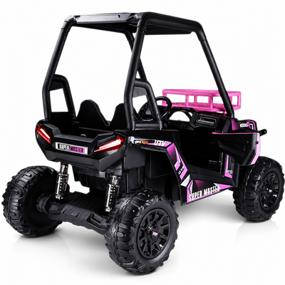 Carro Elétrico para Criança BUGGY SUPER MONSTER 24v Rosa c/ RODAS DE BORRACHA & ASSENTO EM PELE