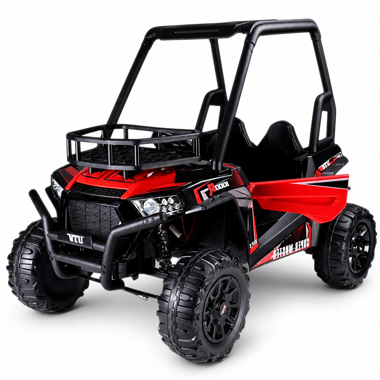 Carro Elétrico para Criança BUGGY SUPER MONSTER 24v Vermelho c/ RODAS DE BORRACHA & ASSENTO EM PELE