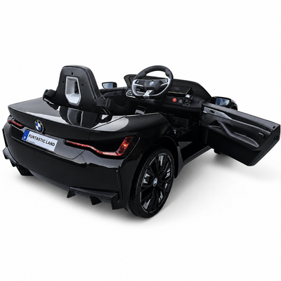 Carro Elétrico para Criança BMW I4 12v BATERIA DE LITIO Preto c/ RODAS DE BORRACHA & ASSENTO EM PELE
