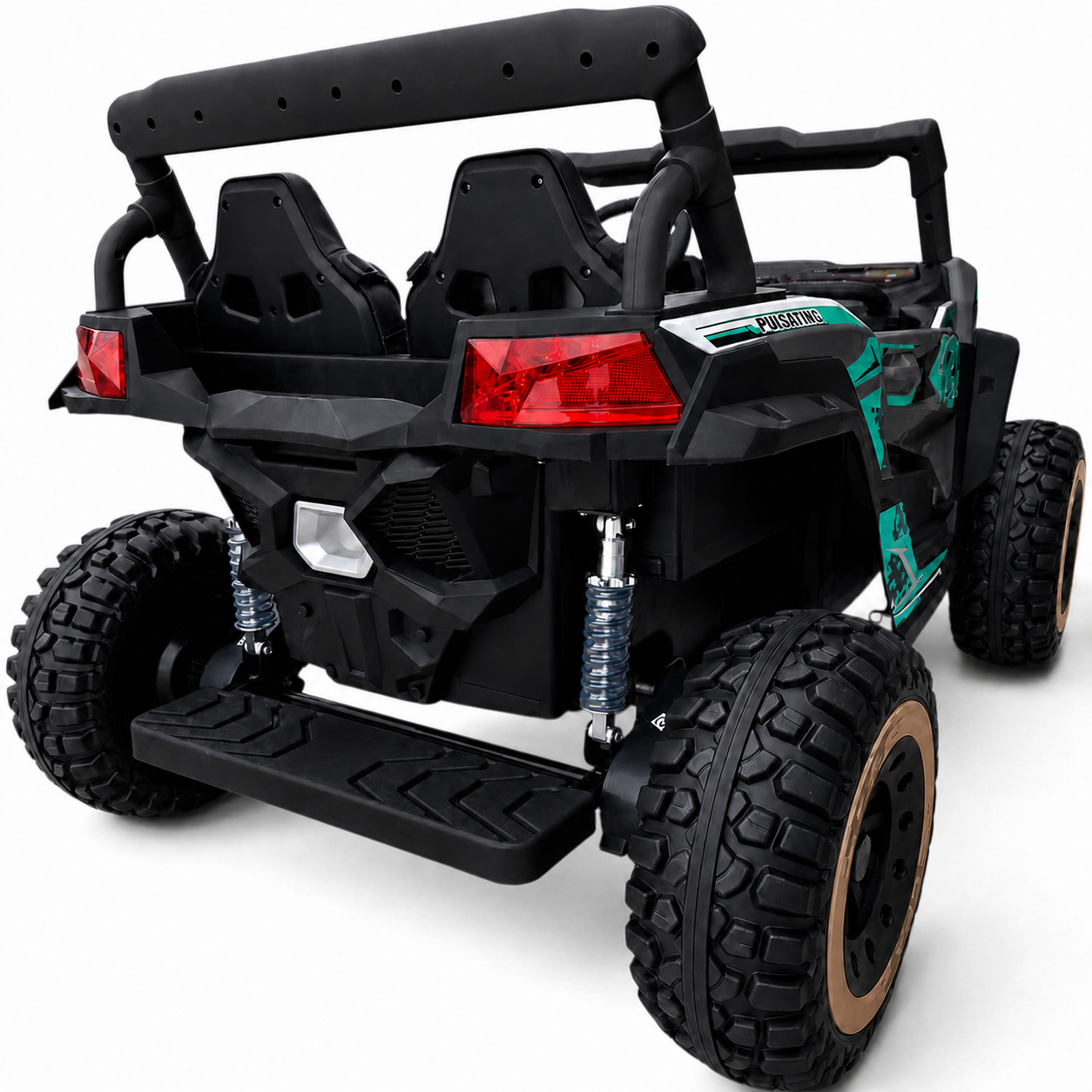 Carro Elétrico para Criança BUGGY PULSATING 4x4 24v Preto c/ RODAS DE BORRACHA & ASSENTO EM PELE
