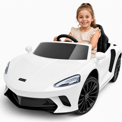 Carro Elétrico para Criança MCLAREN GT 12v Branco c/ RODAS DE BORRACHA & ASSENTO EM PELE