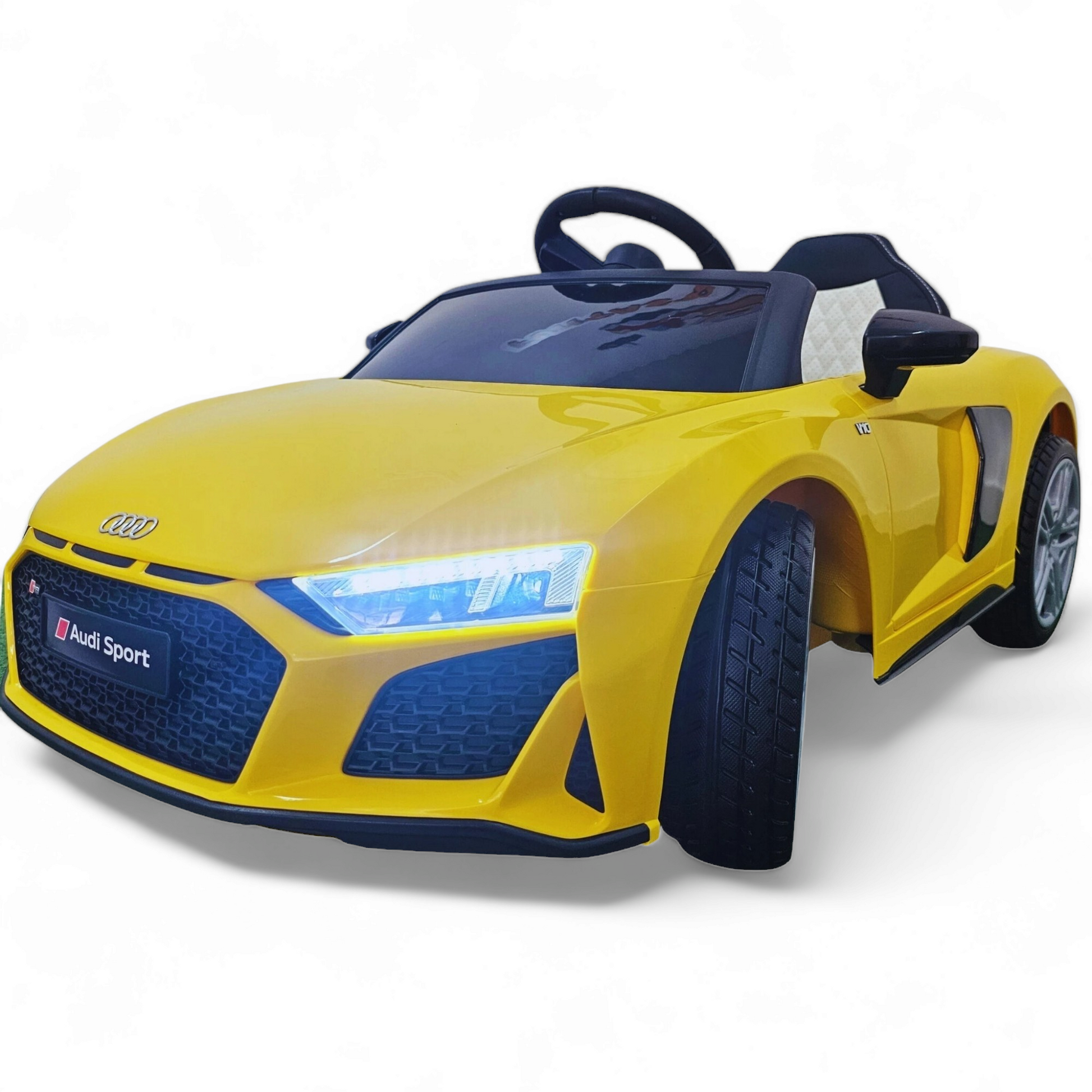 Carro Elétrico Infantil Audi R8 6 V com Controle Remoto Amarelo