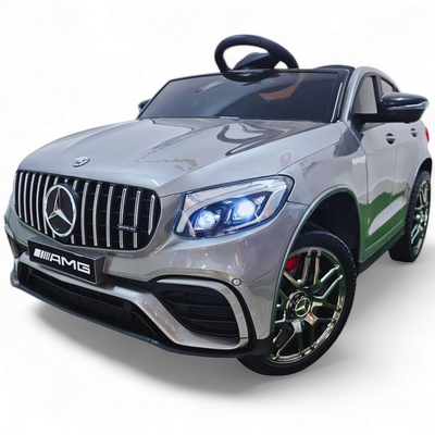 Carro Elétrico para Criança MERCEDES GLC63S 4x4 12v Cinza Metalizado c/ RODAS DE BORRACHA & ASSENTO EM PELE