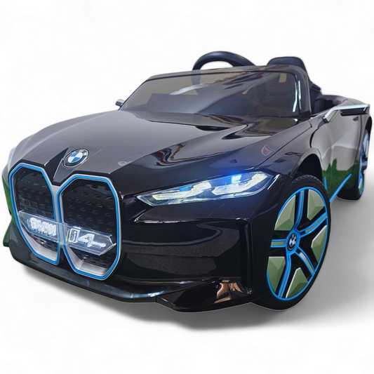 Carro Elétrico para Criança BMW I4 12v BATERIA DE LITIO Preto c/ RODAS DE BORRACHA & ASSENTO EM PELE