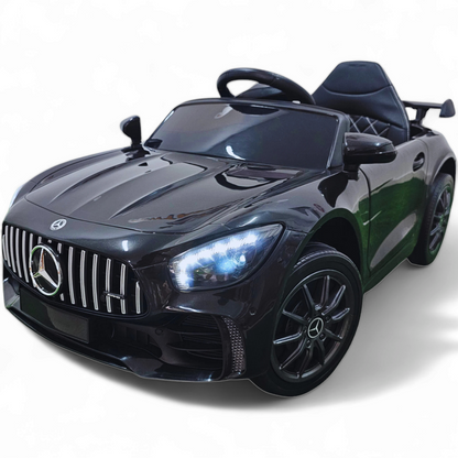 Carro Elétrico para Criança MERCEDES GTR MINI 12v BATERIA DE LITIO Preto c/ RODAS DE BORRACHA & ASSENTO EM PELE