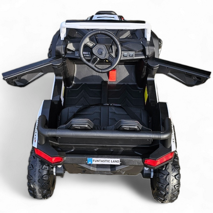 Carro Elétrico para Criança BEACH BUGGY 4x4 24v Branco c/ RODAS DE BORRACHA & ASSENTO EM PELE