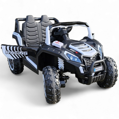 Carro Elétrico para Criança BEACH BUGGY 4x4 24v Branco c/ RODAS DE BORRACHA & ASSENTO EM PELE