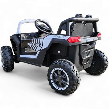 Carro Elétrico para Criança BEACH BUGGY 4x4 24v Branco c/ RODAS DE BORRACHA & ASSENTO EM PELE