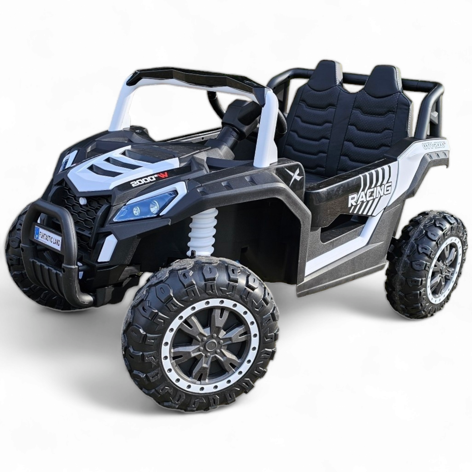 Carro Elétrico para Criança BEACH BUGGY 4x4 24v Branco c/ RODAS DE BORRACHA & ASSENTO EM PELE