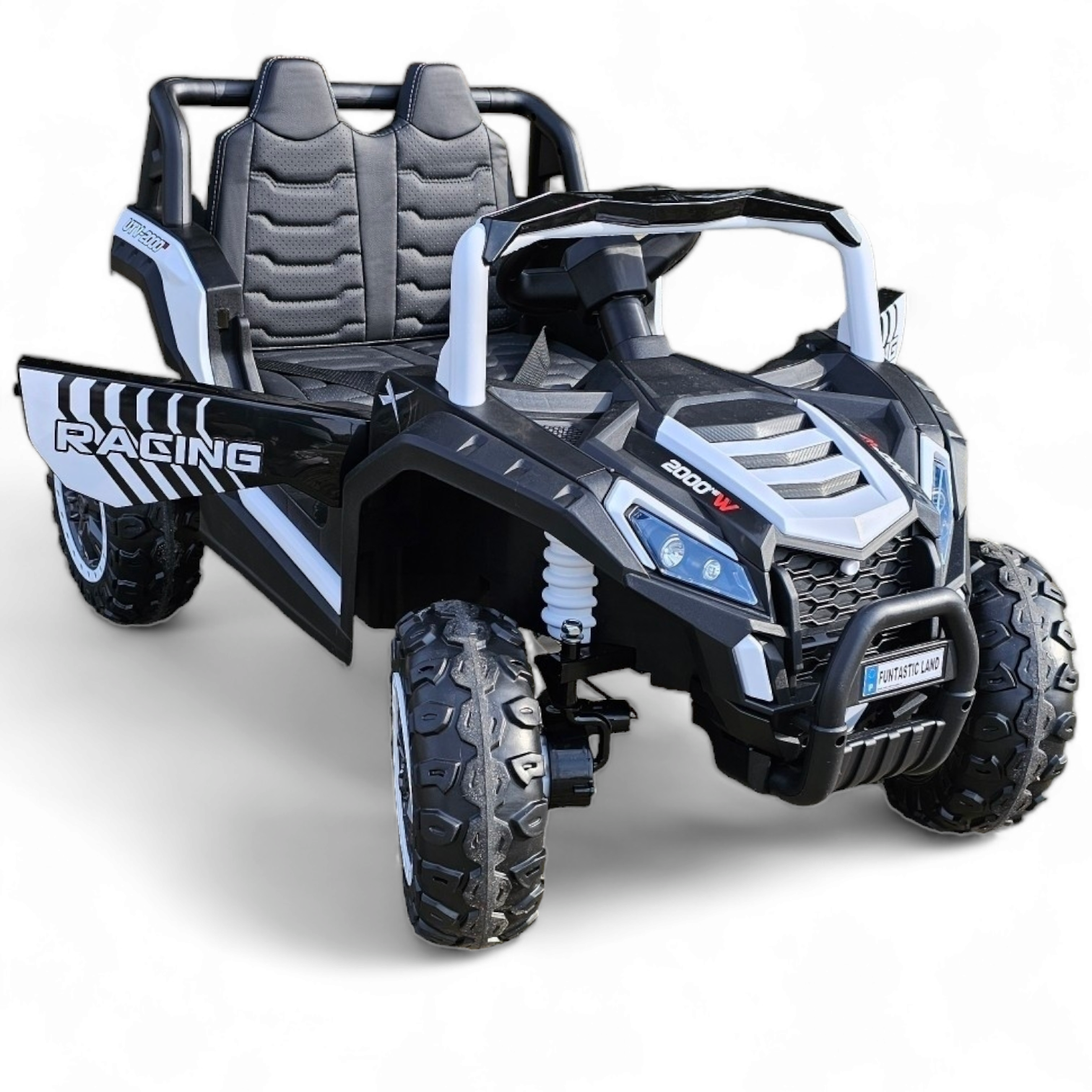 Carro Elétrico para Criança BEACH BUGGY 4x4 24v Branco c/ RODAS DE BORRACHA & ASSENTO EM PELE