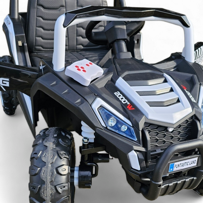 Carro Elétrico para Criança BEACH BUGGY 4x4 24v Branco c/ RODAS DE BORRACHA & ASSENTO EM PELE