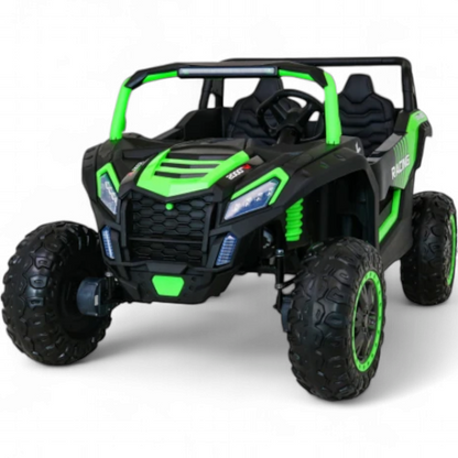 Carro Elétrico para Criança BUGGY ATV RACING 24v Verde c/ RODAS DE BORRACHA & ASSENTO EM PELE