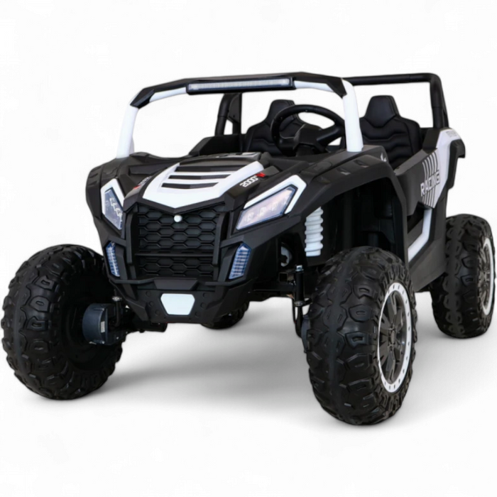 Carro Elétrico para Criança BUGGY ATV RACING 24v Branco c/ RODAS DE BORRACHA & ASSENTO EM PELE ECOLÓGICA