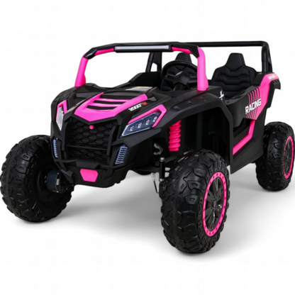 Carro Elétrico para Criança BUGGY ATV RACING 24v Rosa c/ RODAS DE BORRACHA & ASSENTO EM PELE