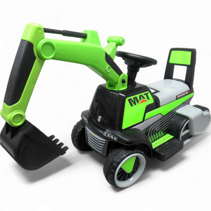Escavadora Elétrica Power Mat 6v Verde c/ Rodas & Assento em Plástico