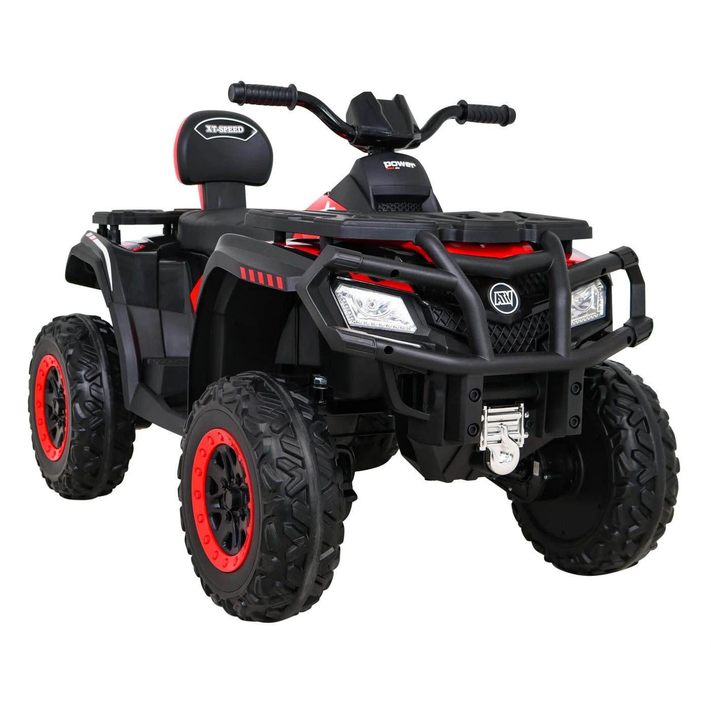 Mota Elétrica para Criança QUAD XT 4x4 24v Vermelha c/ RODAS DE BORRACHA & ASSENTO EM PELE