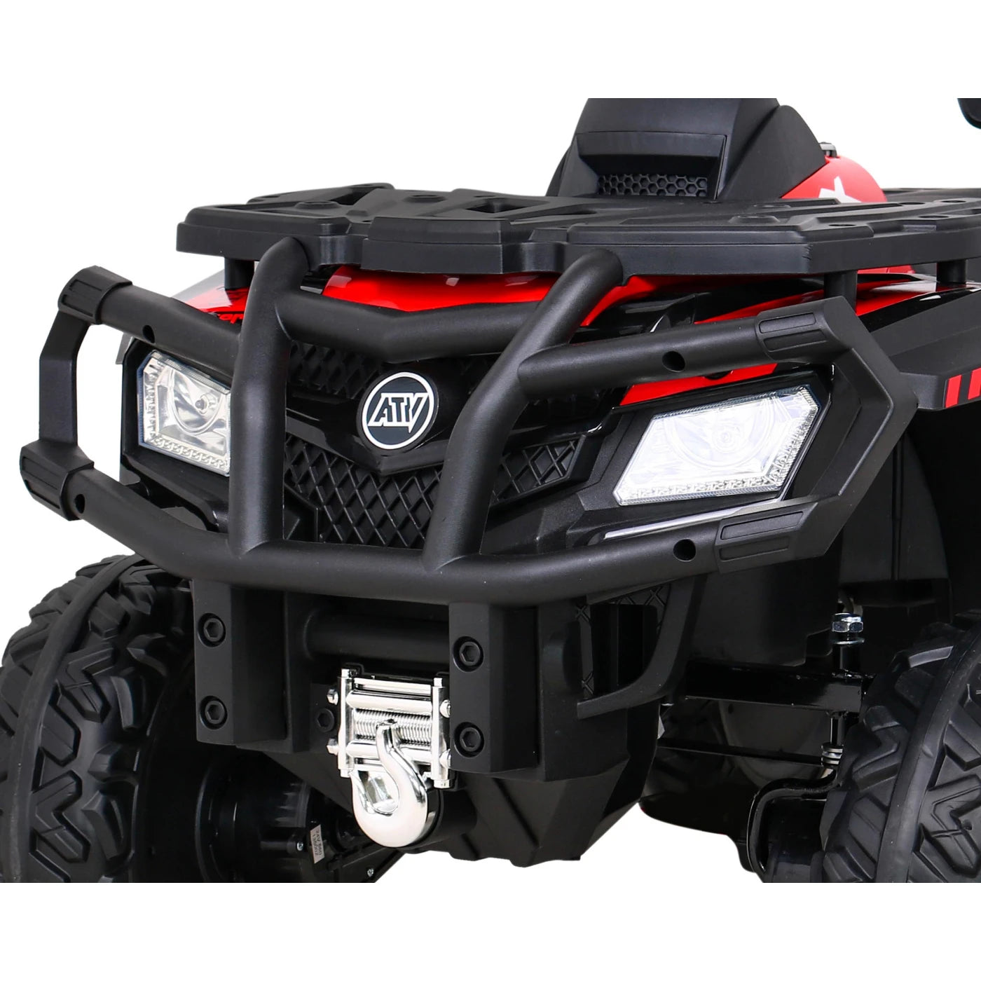 Mota Elétrica para Criança QUAD XT 4x4 24v Vermelha c/ RODAS DE BORRACHA & ASSENTO EM PELE