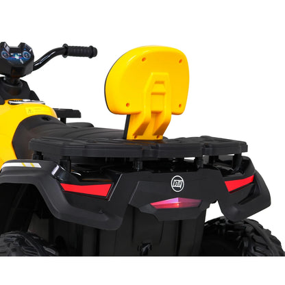 Mota Elétrica para Criança QUAD XT 4x4 24v Amarela c/ RODAS DE BORRACHA & ASSENTO EM PELE