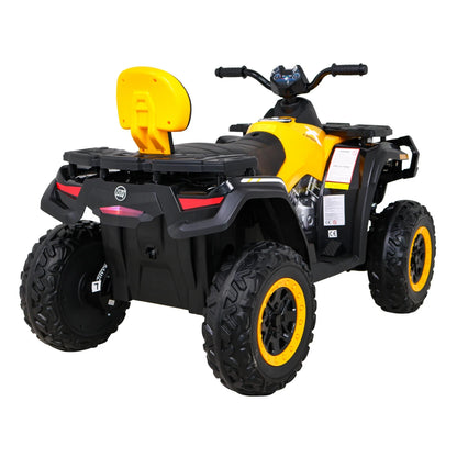 Mota Elétrica para Criança QUAD XT 4x4 24v Amarela c/ RODAS DE BORRACHA & ASSENTO EM PELE
