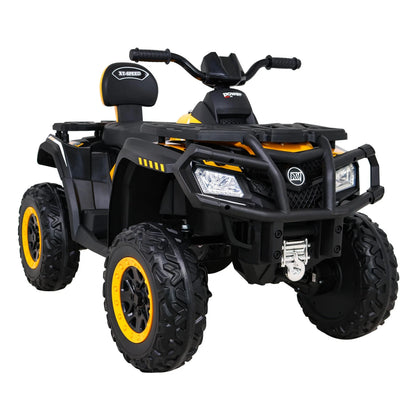 Mota Elétrica para Criança QUAD XT 4x4 24v Amarela c/ RODAS DE BORRACHA & ASSENTO EM PELE