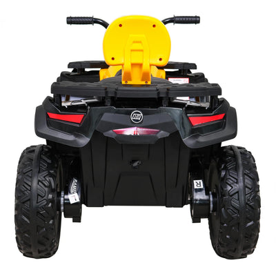 Mota Elétrica para Criança QUAD XT 4x4 24v Amarela c/ RODAS DE BORRACHA & ASSENTO EM PELE