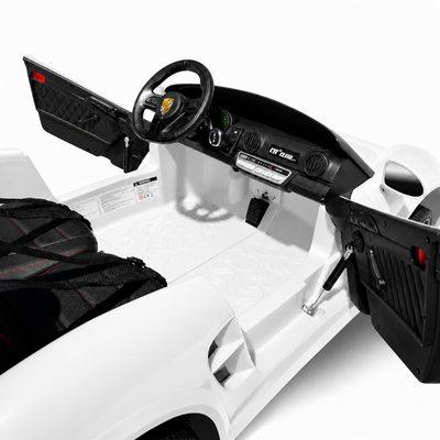 Carro Elétrico para Criança RUF CTT Branco 4x4 24v c/ RODAS DE BORRACHA & ASSENTO EM PELE