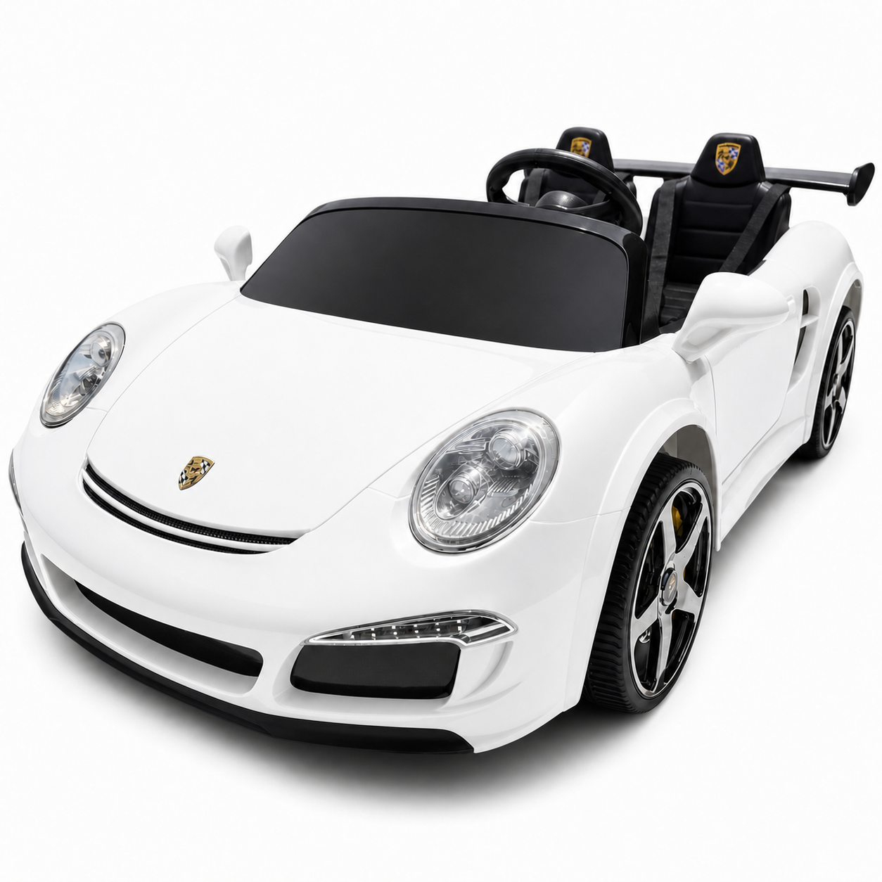 Carro Elétrico para Criança RUF CTT Branco 4x4 24v c/ RODAS DE BORRACHA & ASSENTO EM PELE