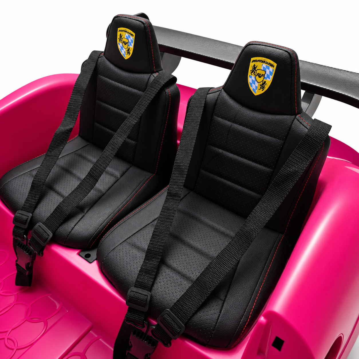 Carro Elétrico para Criança RUF CTT Rosa 4x4 24v c/ RODAS DE BORRACHA & ASSENTO EM PELE